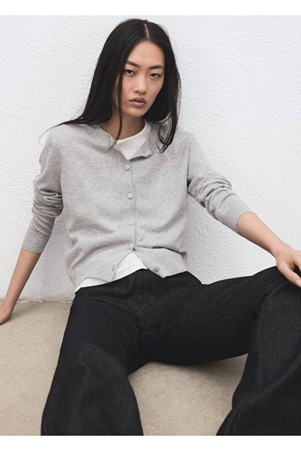 Triko düğmeli hırka - 8