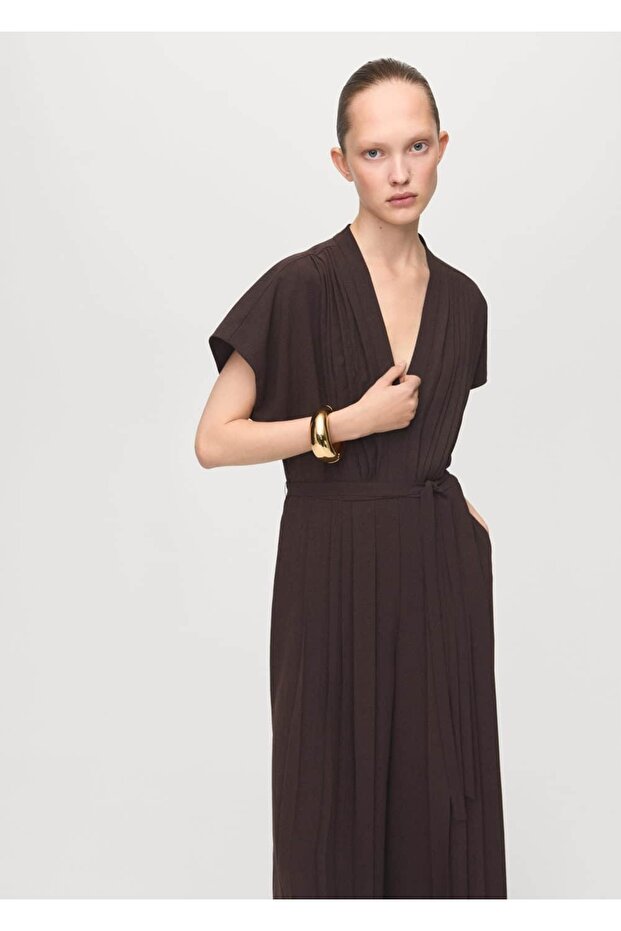 Pileli kemerli tulum - 1