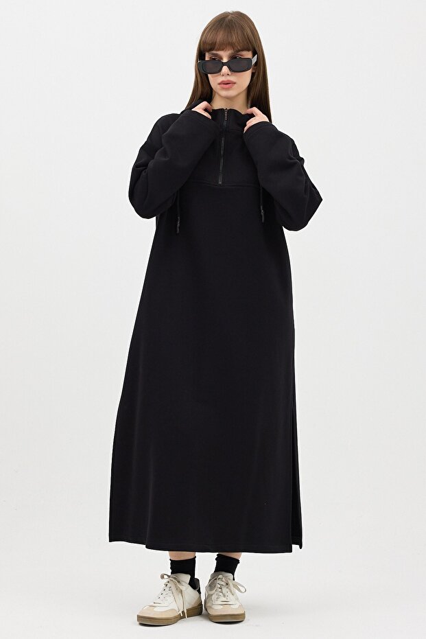 Fermuarlı Sweatshirt Siyah - 3