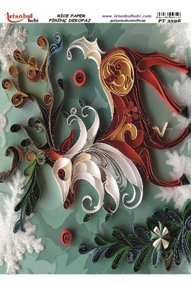 Brass Decoupage Paper 30X42Cm Pt-3596 Deer Quilling