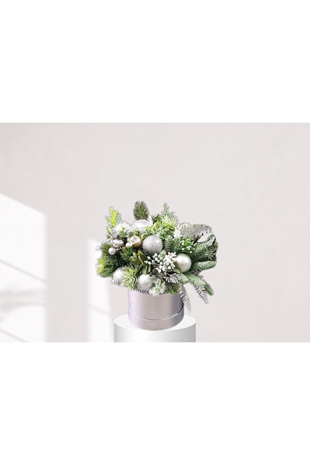 Christmas Frosted Silver Garden Box