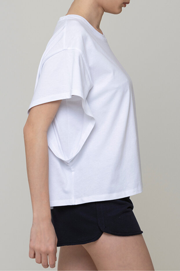 Dakota Oversize Yarasa Kol Basic T-Shirt Gizli Kapamalı - 1