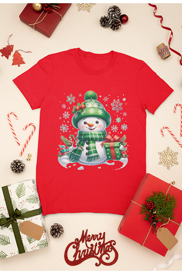 New Year Printed Unisex Children's T-Shirt, Christmas Themed, 100% Cotton