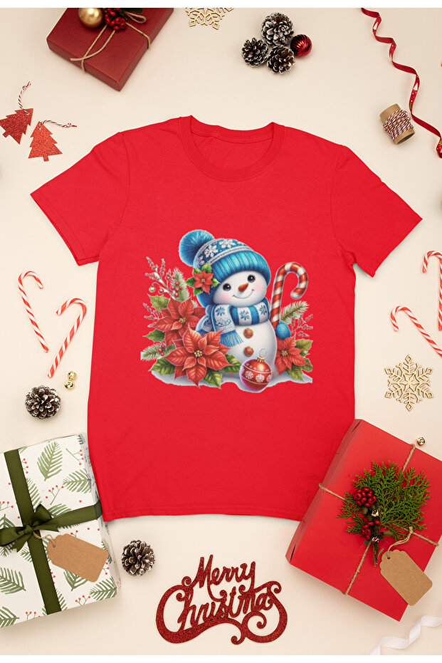 New Year Printed Unisex Children's T-Shirt, Christmas Themed, 100% Cotton