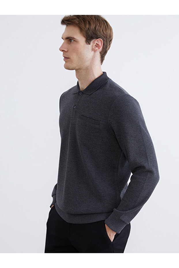 Rmz Gi̇yi̇m Farkiyla Devrik Roba Collar Men's Sweatshirt