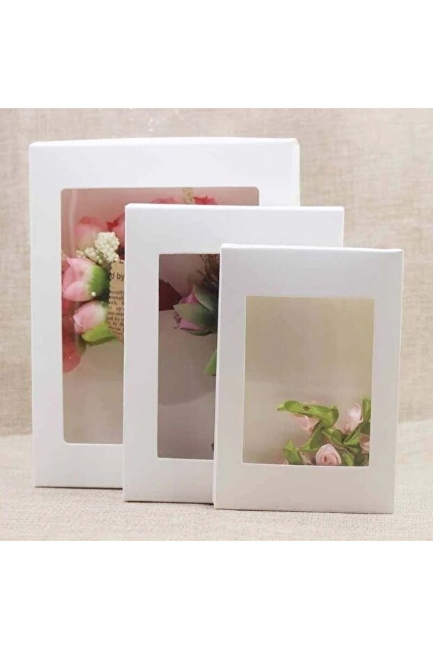 Paper box with separate lid and transparent window, 39×30×10 cm - 3