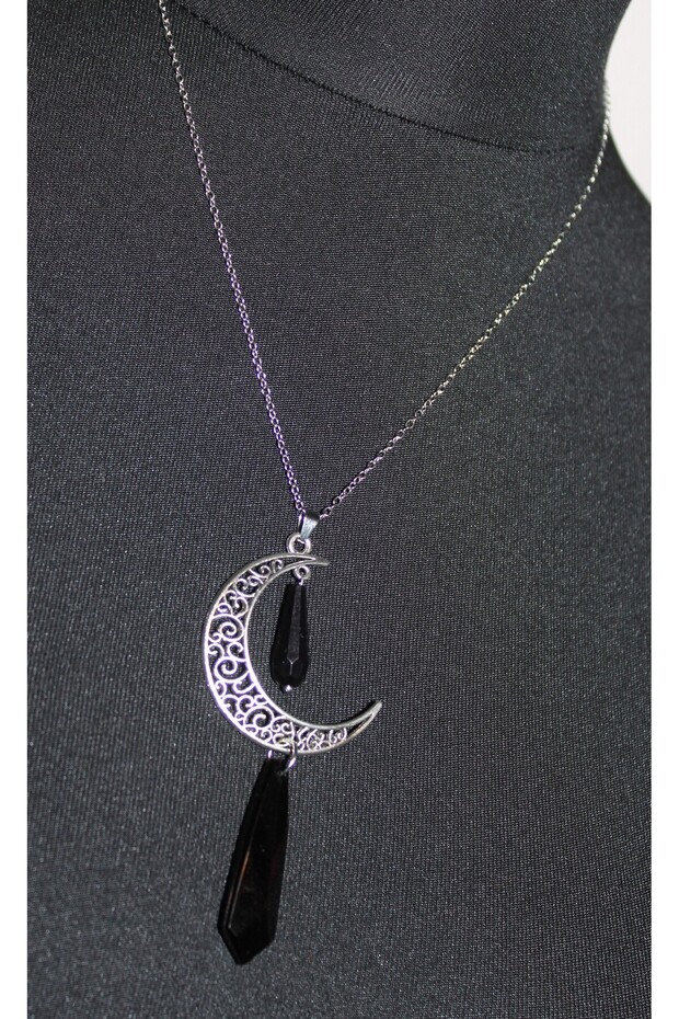 Gotik Midnight Crescent Kolye - 7