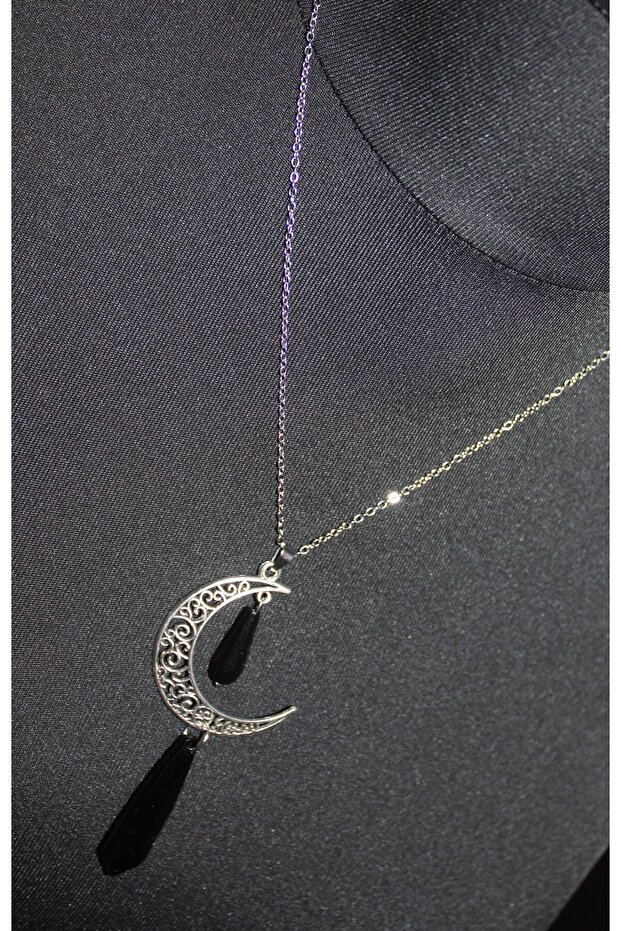 Gotik Midnight Crescent Kolye - 8