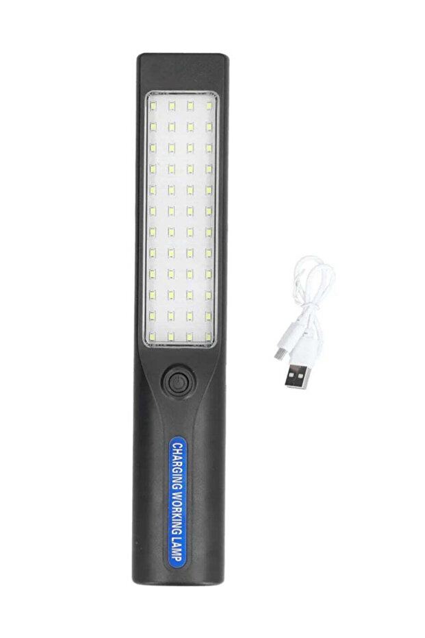 مصباح عمل محمول قابل لإعادة الشحن عبر USB مزود بـ 48 مصباح LED مع خطاف 360 درجة، 1000 لومن