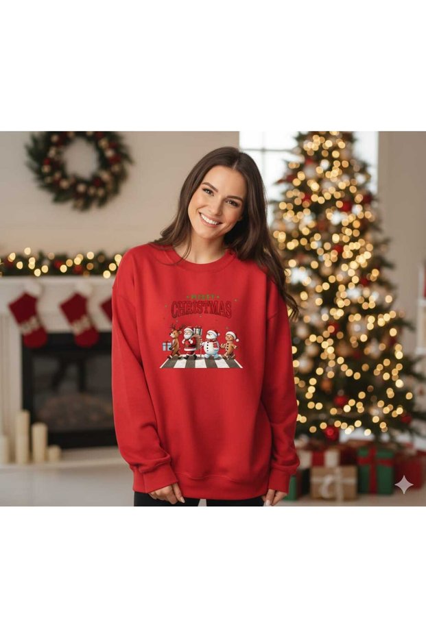 Liyadaco Unisex Merry Christmas Santa Claus and Friends Printed Sweatshirt -New Year Gift