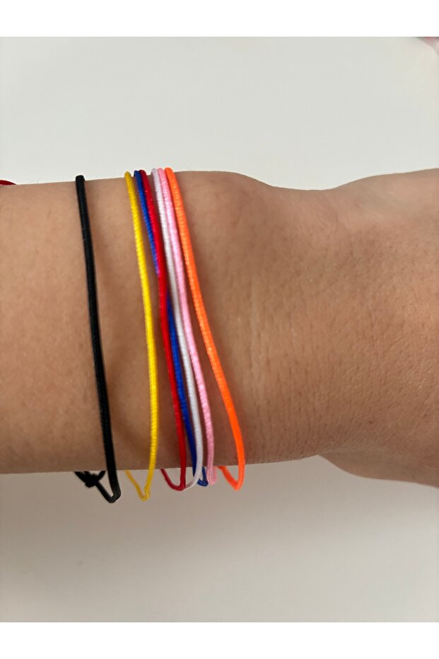 Set of 7 Colorful String Bracelets | Unisex Lucky Bracelets | Handmade