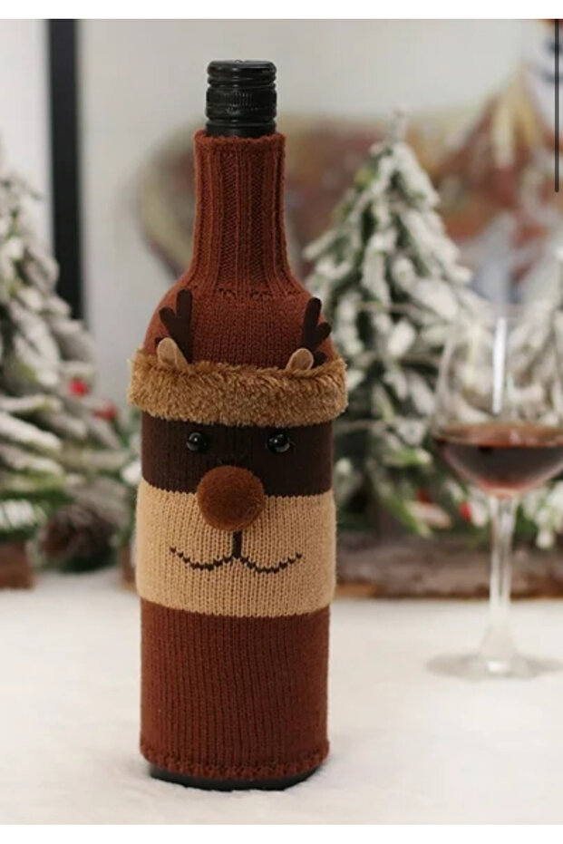 Wine Bottle Cover Christmas Deer Themed 1 Piece