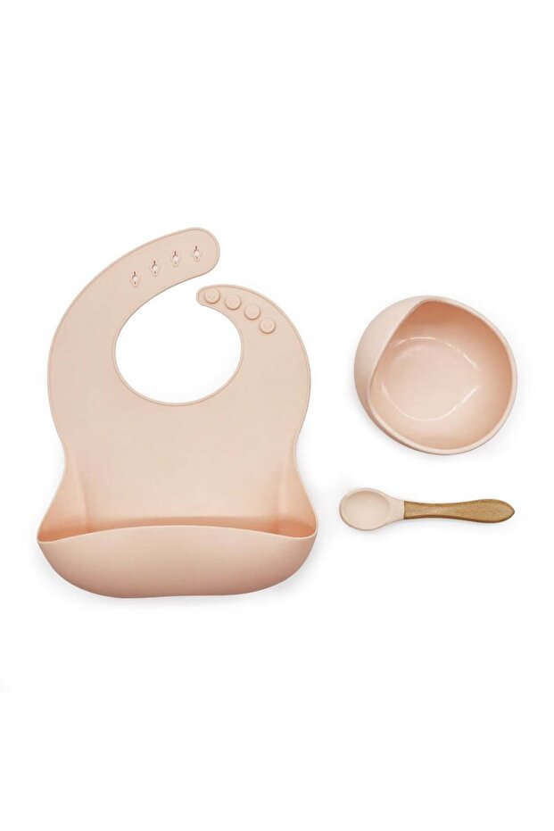 January Silicone Feeding Set for Teaching Baby Self-Feeding – Peach