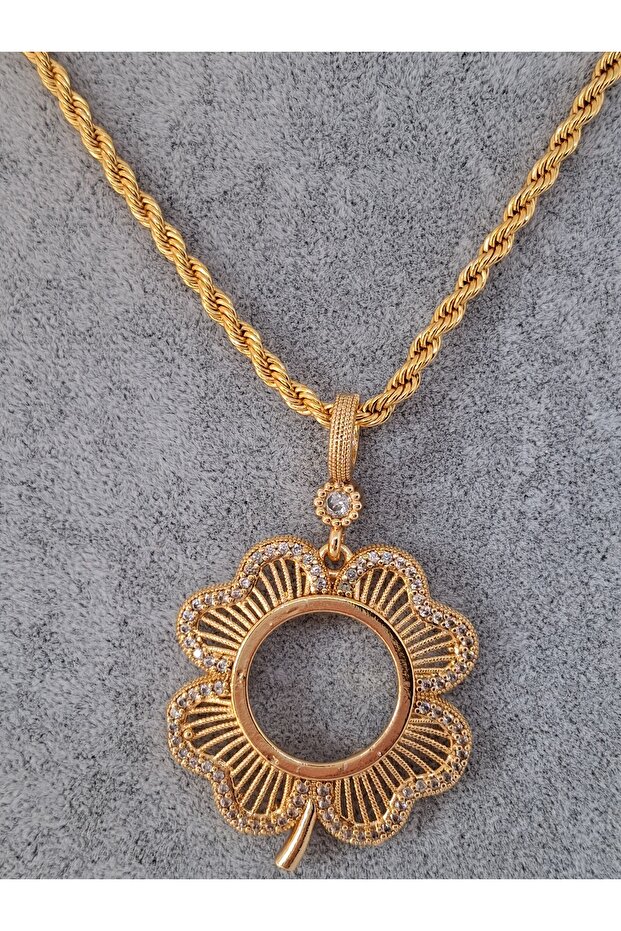 Yonca Figürlü Çeyreklik Kolye - 6