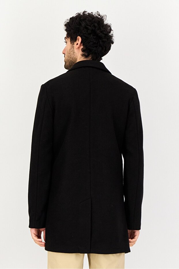 جاكيت رجالي سادة بأكمام طويلة، أسود - 2