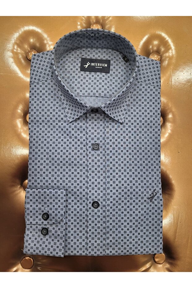 İNTERVİEW DESENLİ A.MAVİ GÖMLEK - 1