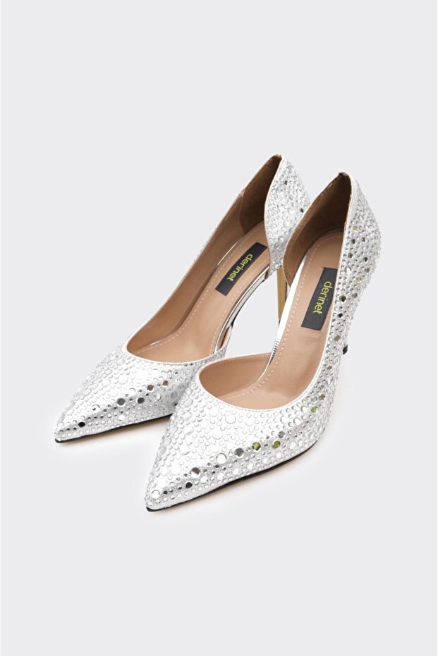 Taşlı Dekolteli Kadın Stiletto - 2