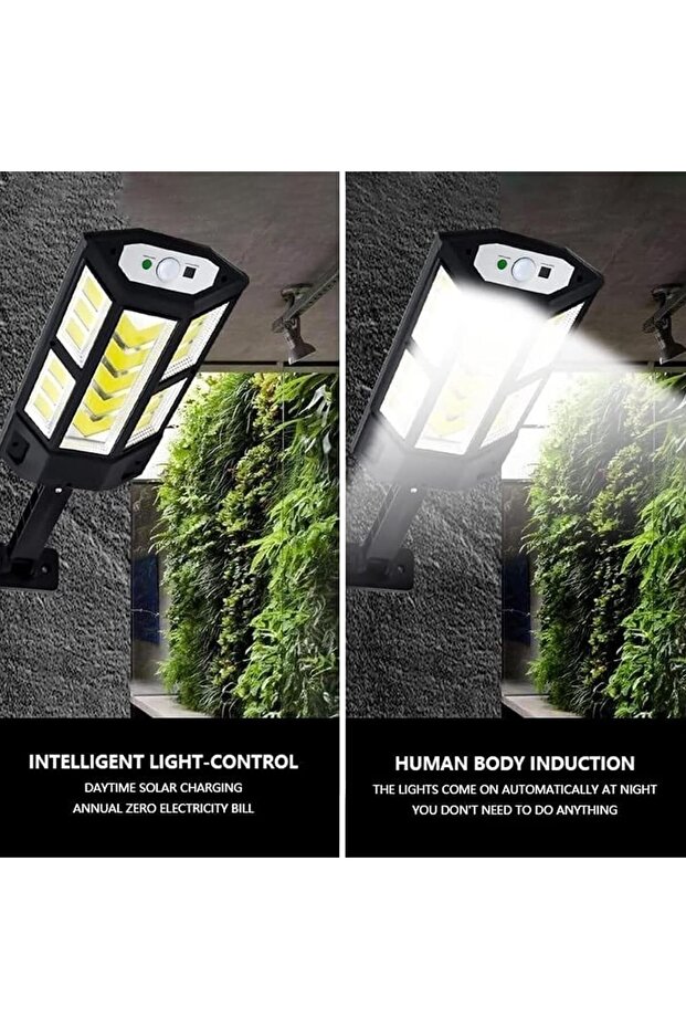 Solar Induction Wall Lamp PP-900C with 59 COB LEDs – Motion Sensor, Remote Control, Waterproof IP6 - 5