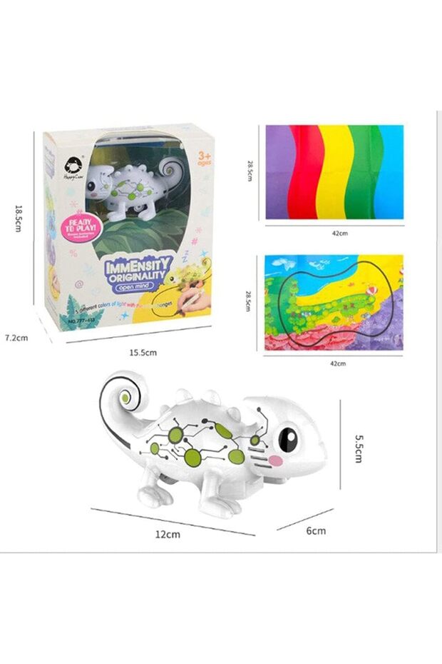 Inductive Color-Changing Chameleon Robot - Line-Following, Rechargeable, Sound & Light - 1