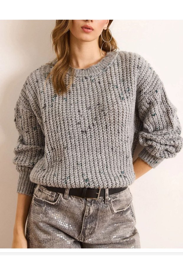 Colorful Melange Oversized Knitwear Sweater