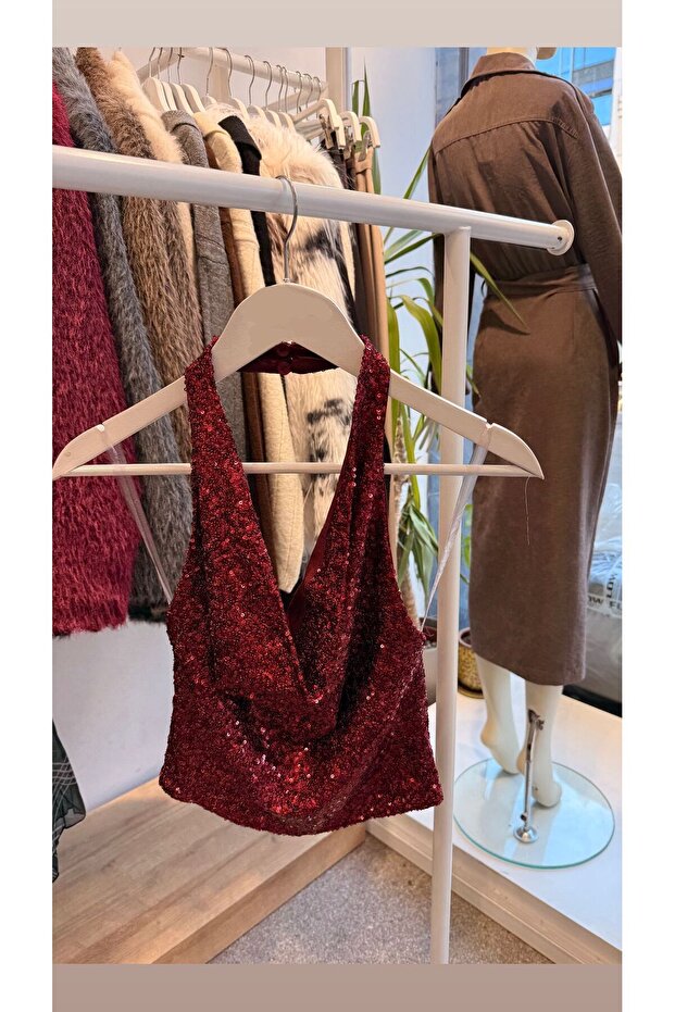 PULLU PAYETLİ BLUZ - 5