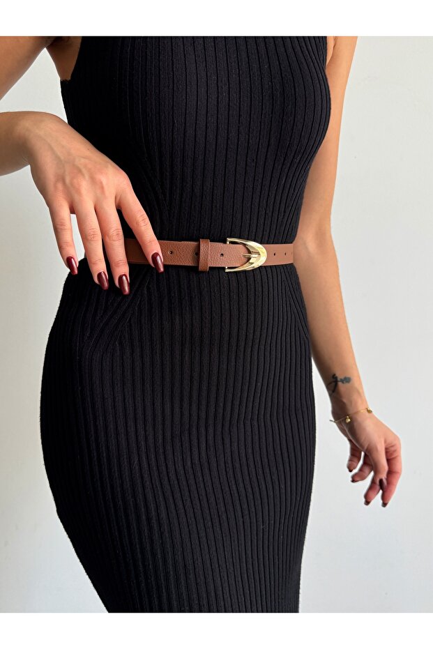 Women's Gold Stylish Trouser Belt, Jacket Belt, Dress Belt Size 110 - Width 2.2 cm
