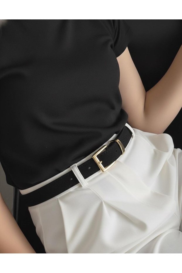 Elegant Gold Buckle Suede Belt, Women's Belt, Coat Belt, Trouser Belt.