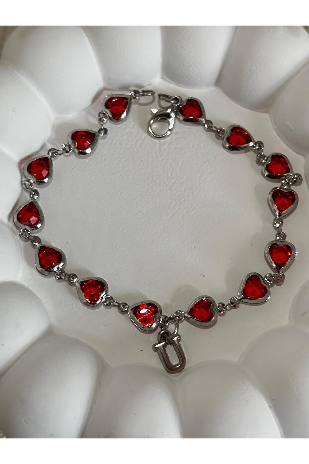 Red Heart U Letter Women's Bracelet