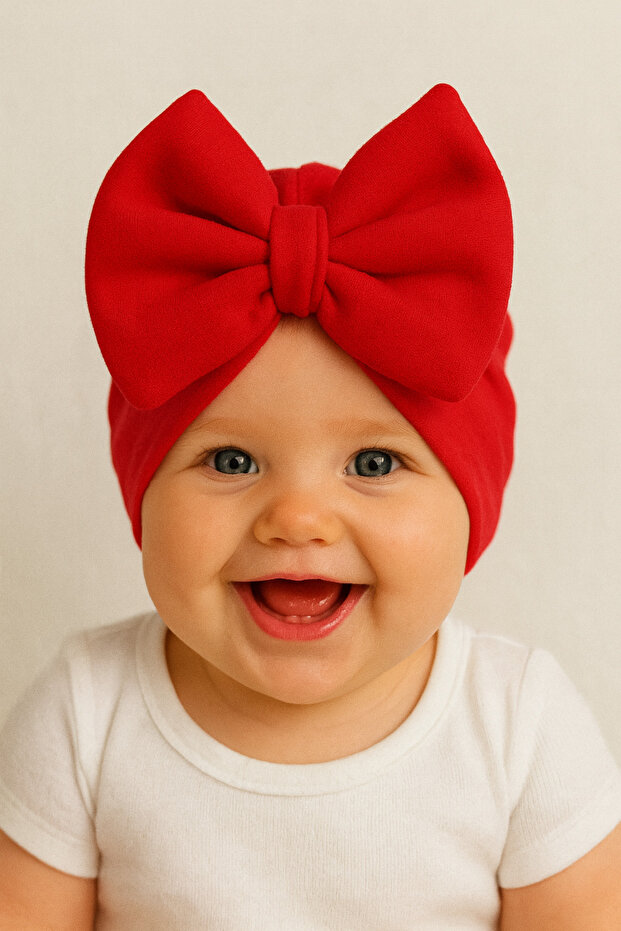 Double Layer Anti-Slip Baby Girl Bonnet with Bow (Suitable for 6-18 Months)