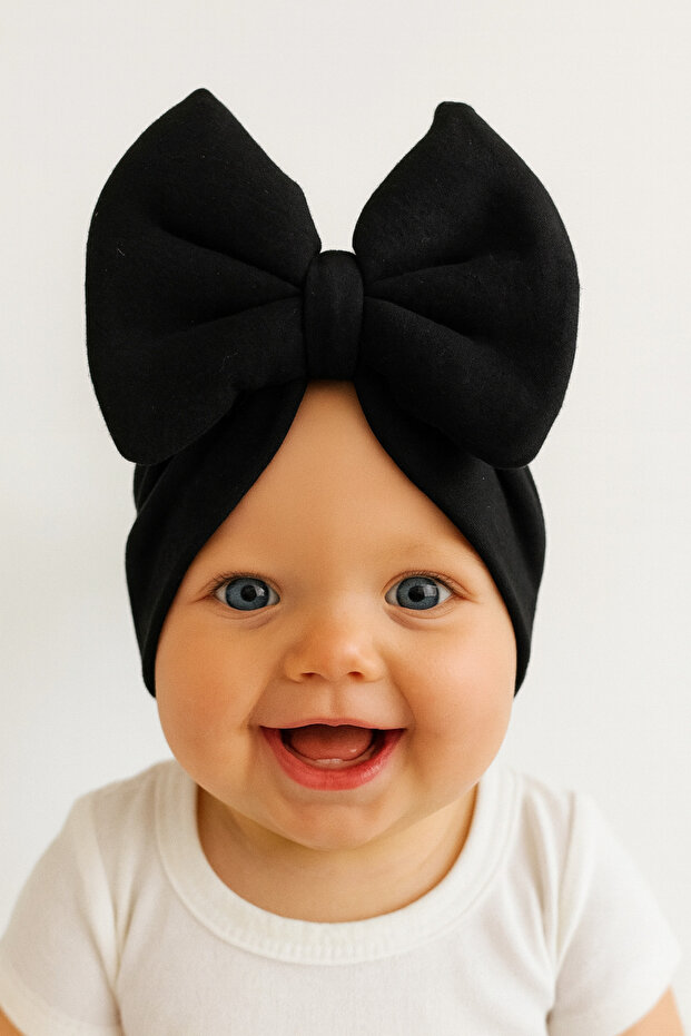 Double Layer Anti-Slip Baby Girl Bonnet with Bow (Suitable for 6-18 Months)