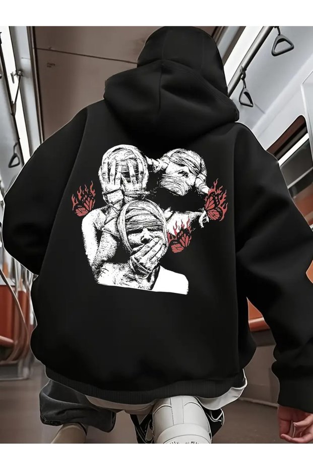 Loose Fit Zip up Sweatshirt for Streetwear