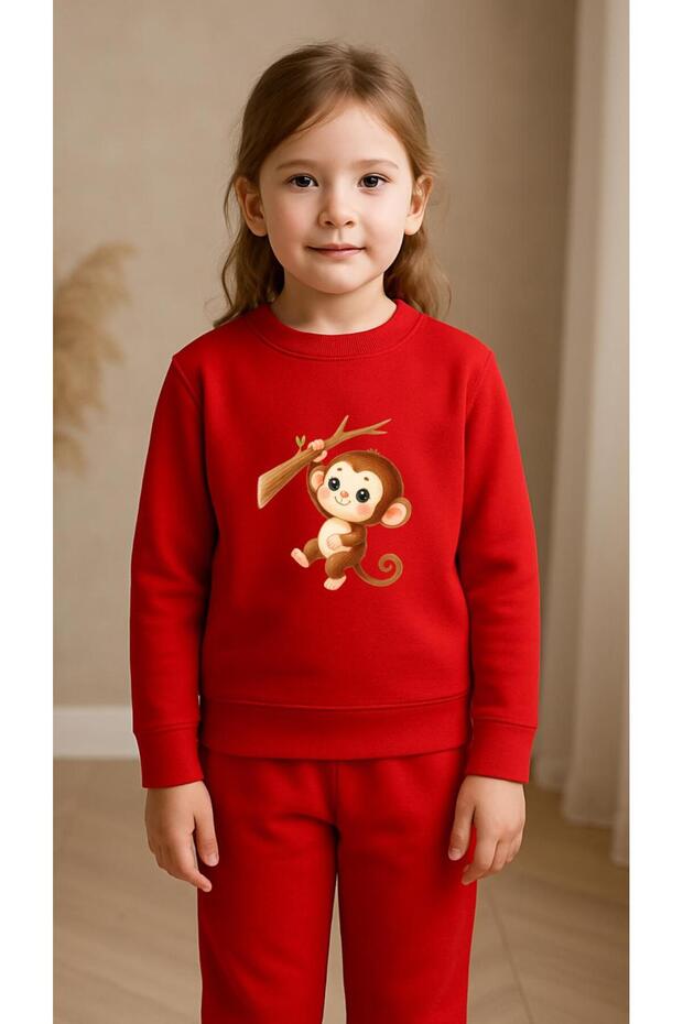 Children's Team Sweatshirt Dal Maymun Printed Girls Boys Crew Neck3 4-5-6-7-8-9-10-11-12Years