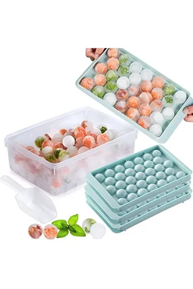 Ice Cube Tray with Lid, Round Ice Cube, Mini Circle Ice Cube Tray with Container - 1