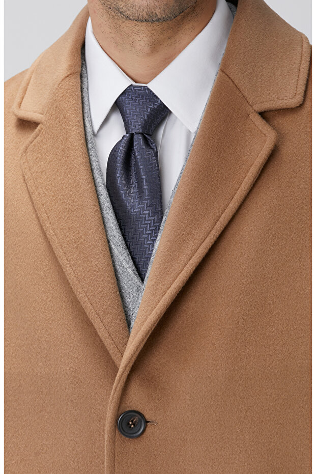 Limited Camel Yün Palto - 6
