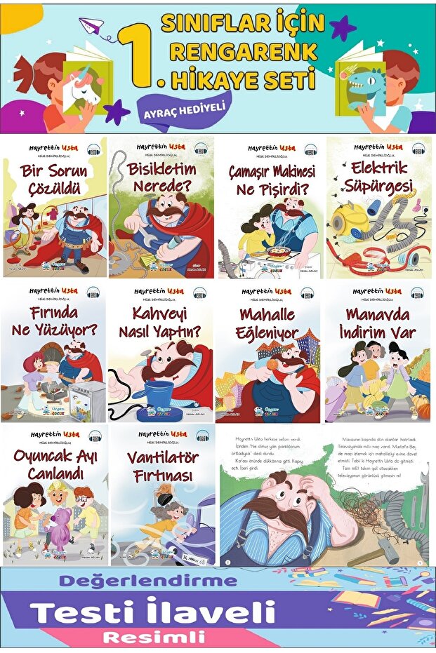 1.Sınıf Hayrettin Usta Hikaye Seti (16 Sayfa) - 10 Kitap