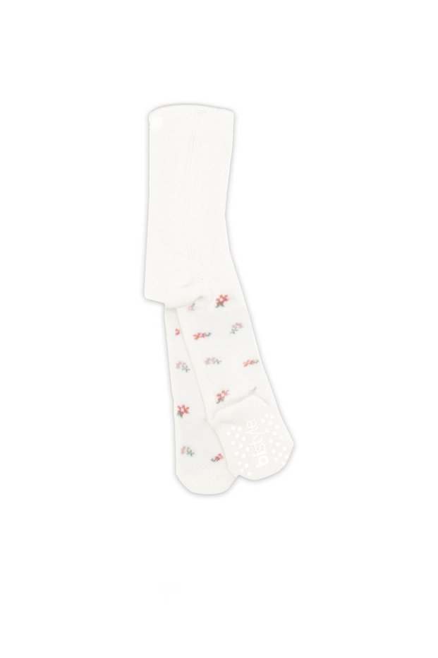 Organic Cotton Baby Socks Blossom Towel Pantyhose for Girls and Boys (Ecru)