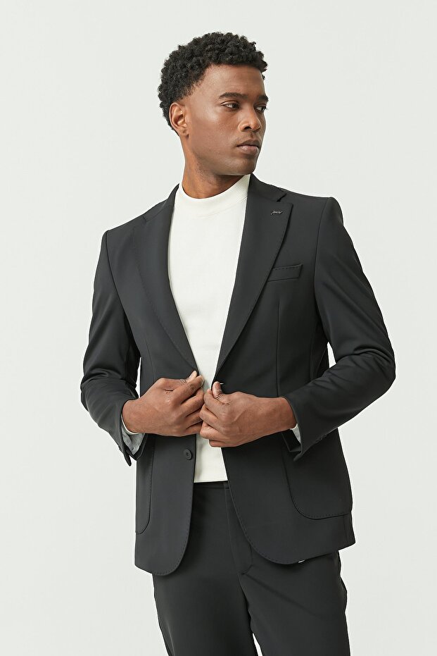 Men's Double Button Classic Cut Jacket - 5
