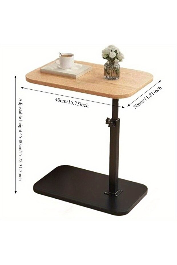 C Shaped Side Table,Coffee Table，Adjustable Height C Shaped End Table,360°Swivel Couch Side Tables - 5
