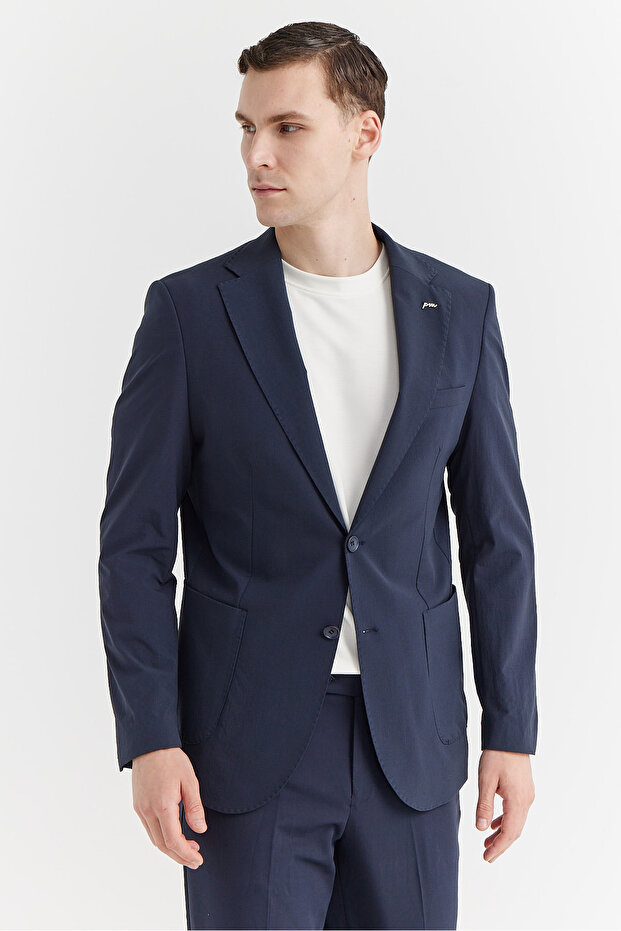 سترة بياقة أحادية للرجال - 4