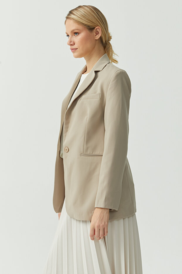 Kadın Tek Düğmeli Ceket - 3