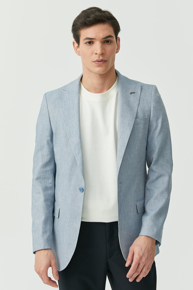Men's Single Button Mono Collar Jacket