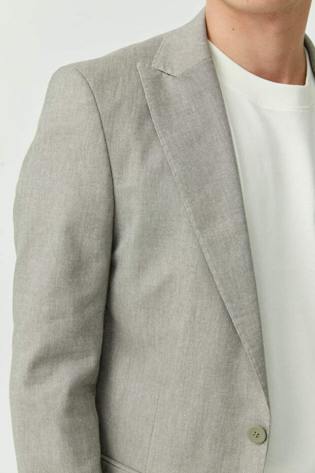 سترة رجالية بزر واحد وياقة مفردة - 8