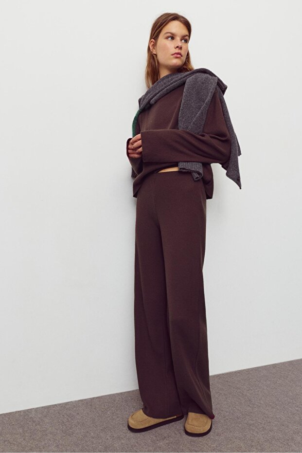 Soft touch düz pantolon - 1