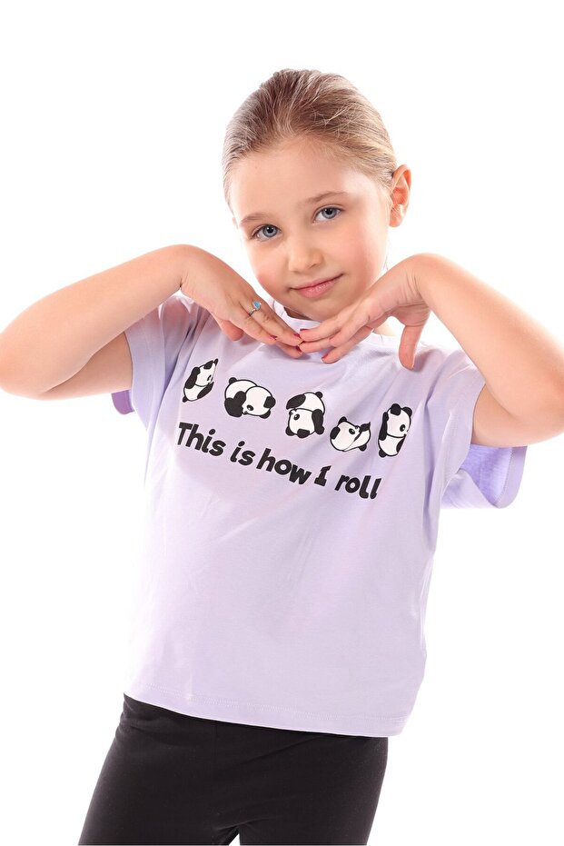 Girl's Printed Crew Neck Short Sleeve T-Shirt