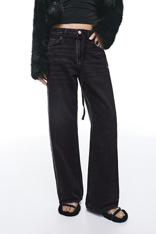 Bağcıklı baggy jean - 4