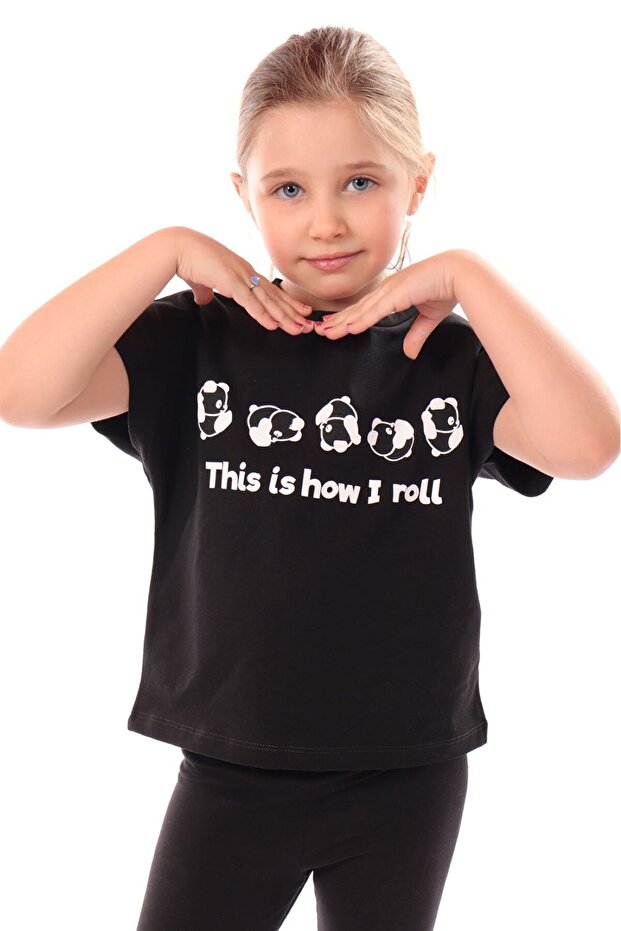 Girl's Printed Crew Neck Short Sleeve T-Shirt