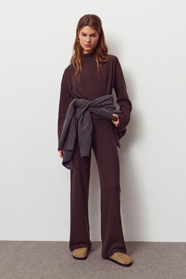 Soft touch düz pantolon - 2