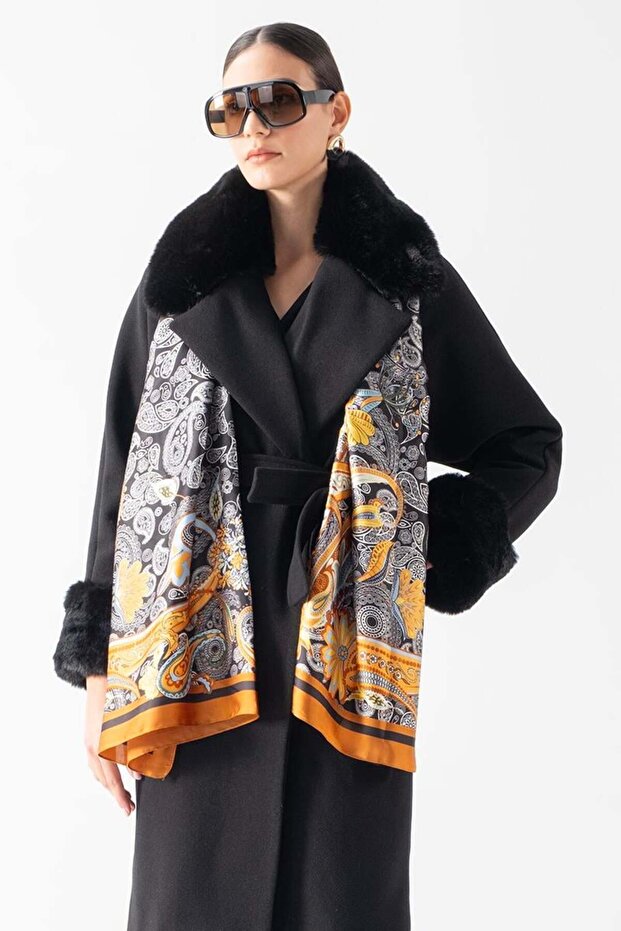 Soderbergh Desenli Şal SİYAH - 1