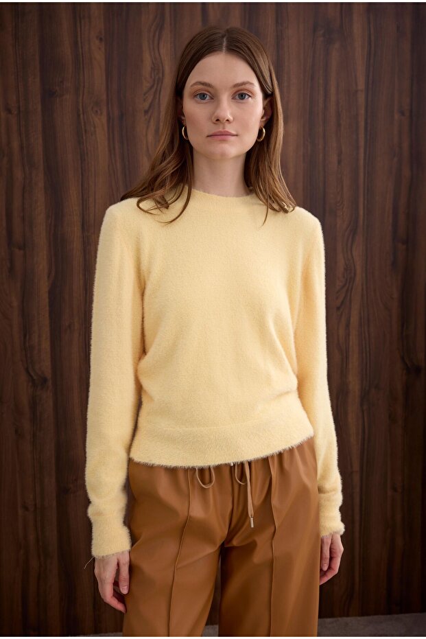 İnce Tüylü Basic Kazak Soft Sarı - 1