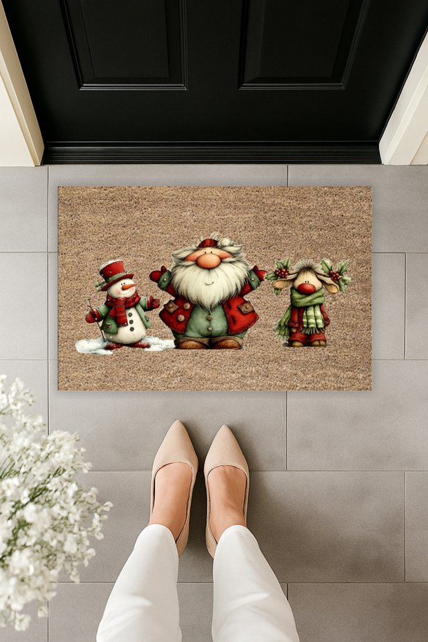 Modern Digital Printing New Year, Christmas, Happy New Year 2026, Happy New Year Santa Claus Door Mat